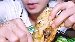 Eating Frog Tasty Food