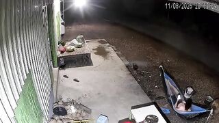 At night