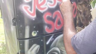 Aerografia em geladeira