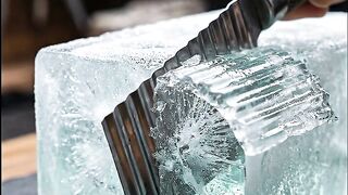 Oddly Satisfying Crystal Ice Crinkle Cutting ASMR