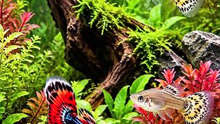 Beautiful peacock tail ornamental fish