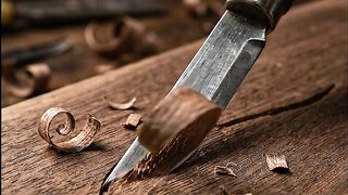 Carving a Smooth Curve in Dark Wood | Satisfying Woodworking ASMR