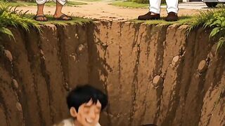 Boy Falls Into Deep Pit | Intense Anime Scene