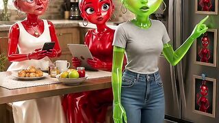 Futuristic Alien Kitchen Chaos