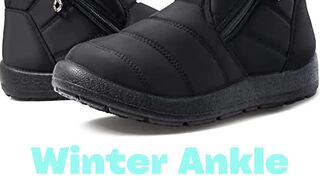 #short Eagsouni Snow Boots Womens Winter Ankle Boots
