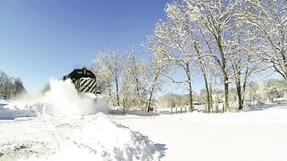 awesome powerful snow plow train removal (720p)