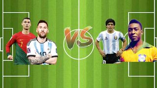 messi and Ronaldo vs pele and maradona