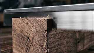Sawing a Thick Wooden Block | Satisfying Woodworking ASMR