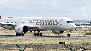 Emirates A350 Take-Off on Runway 18 at Frankfurt Airport