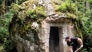I Built a Hidden House Inside a Giant Rock!