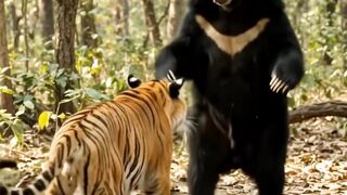 Tiger vs Sloth Bear: A Wild Jungle Showdown! 🐅🐻
