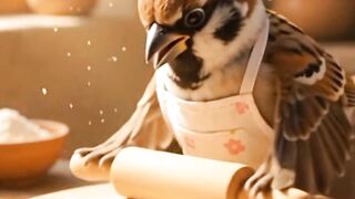 Cute Little Bird Cooking Delicious Potato Paratha! 🐦🥞
