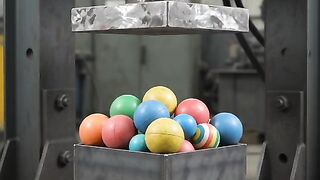 Hydraulic Press vs Colorful Balls 😱🔥 | Satisfying Crushing #Shorts