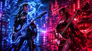 VDS La batalla entre la luz y la sombra dentro de una ciudad futurista cyberpunk