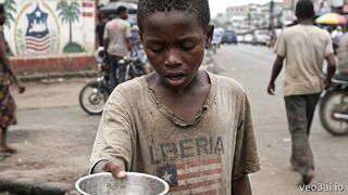 Stuffing boy living in Liberia