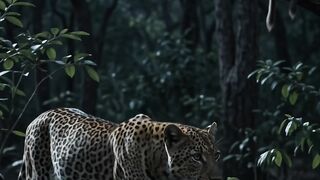 Leopard vs Baboon Troop — Tree Ambush