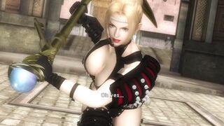 Ninja Gaiden Rachel lutando com homem desconhecidos