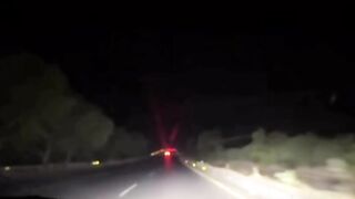 Night highway drive car