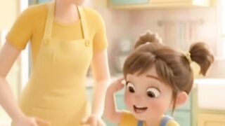 Mother and daughter making something 2