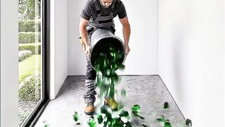 Epoxy floor room decorated