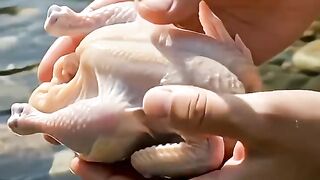 Salt Mud Roasted Whole Chicken|  Cooking ASMR #shortsfeed