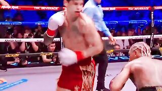 Ryan Garcia knocks down Conor Benn before finishing him by second-round TKO.