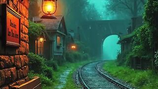 Aesthetic / Moody*   `The Last Train at Midnight Rainy Train Station Aesthetic