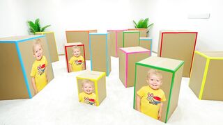 Diana and Roma Hide and Seek in Boxes Challenge