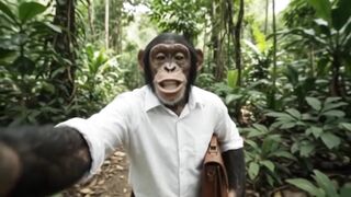 CHIMPA CONSEGUE TRABALHO DE SETE NA OBRA