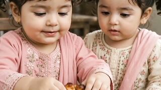 Little Girls Try Juicy Chicken Tikka for the First Time 😍🍗 | Cute Food ASMR