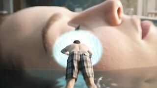 Surreal Pool Art: The Giant Leap