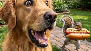 This Squirrel STOLE the Dog’s Hot Dog! 😂🐿️🌭