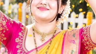 Celebrating with Bappa by my side 🥰✨ How is your day going? #TraditionalLook #GaneshFestival #SareeLove Angel Angel