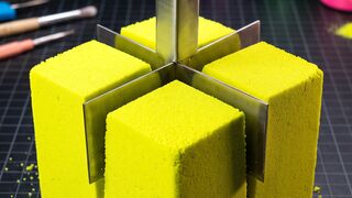 Satisfying Grey Kinetic Sand Slicing ASMR | Block Cutting