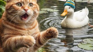 Cat Chases Duck… But Look What Happens! 😂