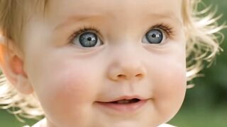 Cute babys girl playing with squrl