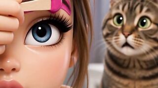 猫也试图拔眉毛