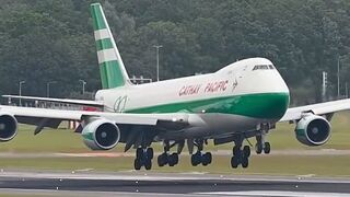 THE STUNNING CATHAY🇭🇰 CARGO RETRO LIVERY LANDING AT SCHIPHOL AIRPORT