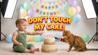 Cat Tries To Steal Baby’s Birthday Cake! 😂 | Funny Cute Moments