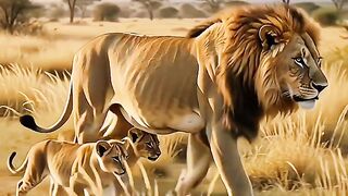 🦁 Lion Family Hunting Adventure | Cubs Learn Survival Skills 🌿🐾 #Shorts #Lion #Wildlife