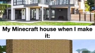 Minecraft House what is planned vs Minecraft House what is built.
