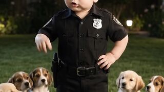 Baby cop scolding puppies 😍