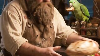 This Pirate Chef Has the Funniest Cooking Partner 😂🦜🍞