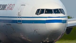 CLOSE UP🔎 Air China Cargo B777-F leaving Schiphol Airport via runway 36L