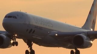 SUNRISE LANDING AT BRUSSELS AIRPORT🌞 Brussels Airlines Airbus A330-300