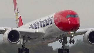 🇨🇭Edelweiss Airbus A350-900 Landing at Edinburgh Airport 🏴󠁧󠁢󠁳󠁣󠁴󠁿