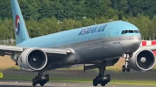 🇰🇷Korean Boeing 777-300ER landing at Schiphol Airport