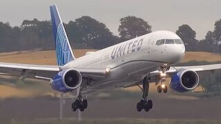 🏴󠁧󠁢󠁳󠁣󠁴󠁿United Airlines Boeing 757-200 landing at Edinburgh Airport