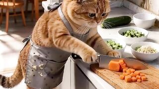 KUCING LUCU MEMASAK