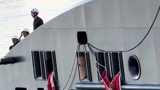 How the ship moving out of port